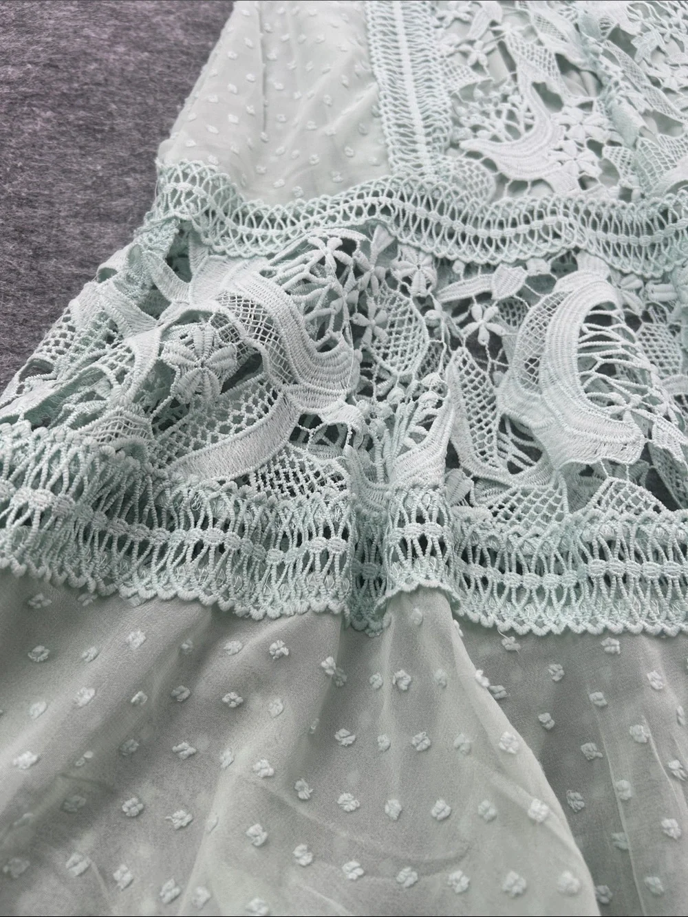 Just Me Women’s Mint Green Dress with Delicate Crochet Trim - Picture 10 of 11
